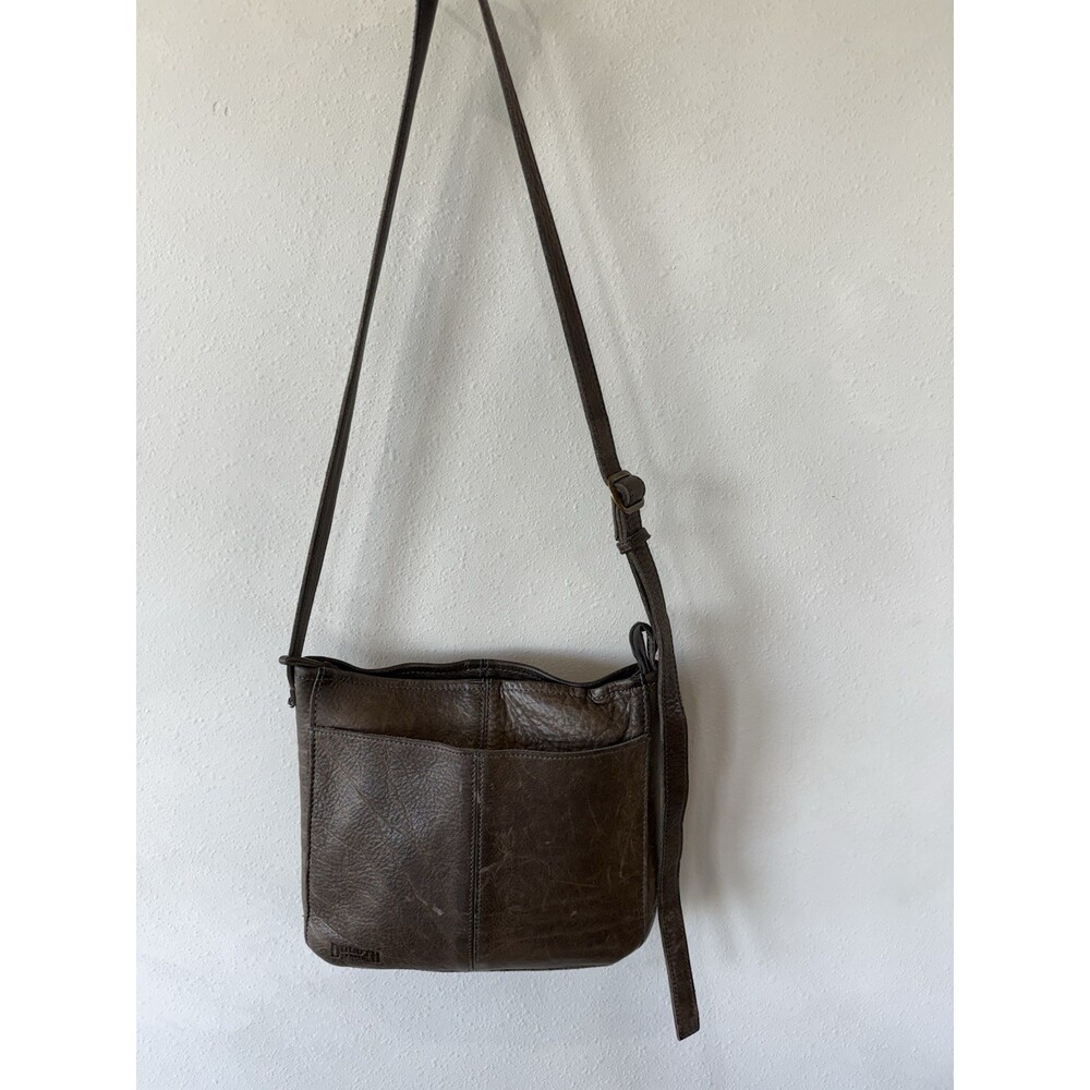 Duluth Trading Co Leather Crossbody Messenger Bag Purse Brown Pebbled Cowhide